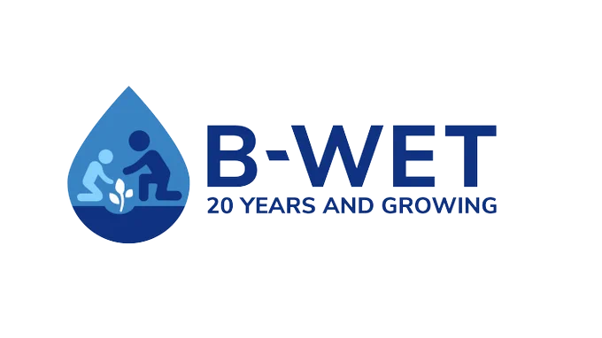 B-WET 20 Years and Growing Anniversary logo.