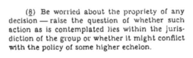 Facsimile suggesting interfering in production by questioning the decision power of the group.