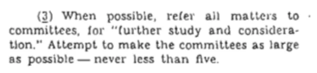 Facsimile suggesting interfering in production by referring all matters to a committee, and keeping that large.