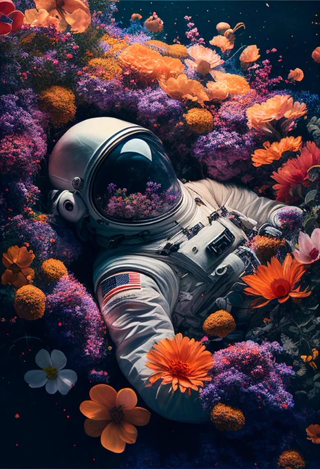 astronaut laying in flowers, top view, cinematic, dark light, beautiful colors, detailled, 4k

Crédito: shay2880