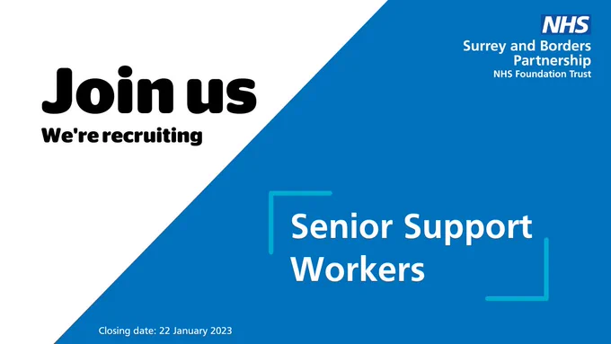 We're recruiting senior support workers, closing date 22 January 2023 