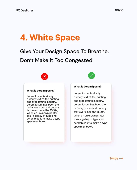 
White space balance and focus uiux design

