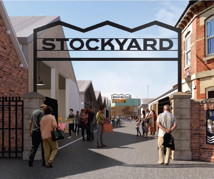 Concept art for the Stockyard 