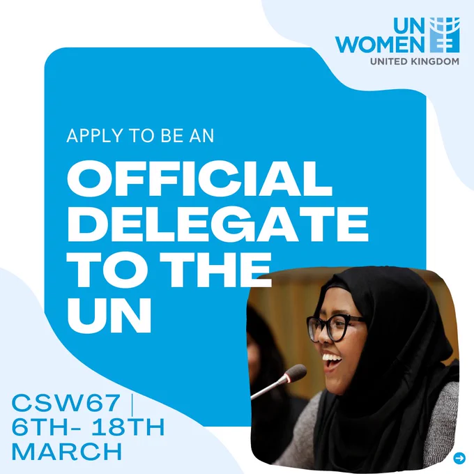 Applications to be an official delegate to the UN is now open! CSW is on the 6th of March until the 18th of March

Image displays writing above and image of previous UN Delegate smiling.