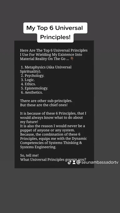 My Universal ♾️ Principles 