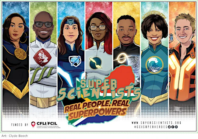 SuperScientists exhibition banner art