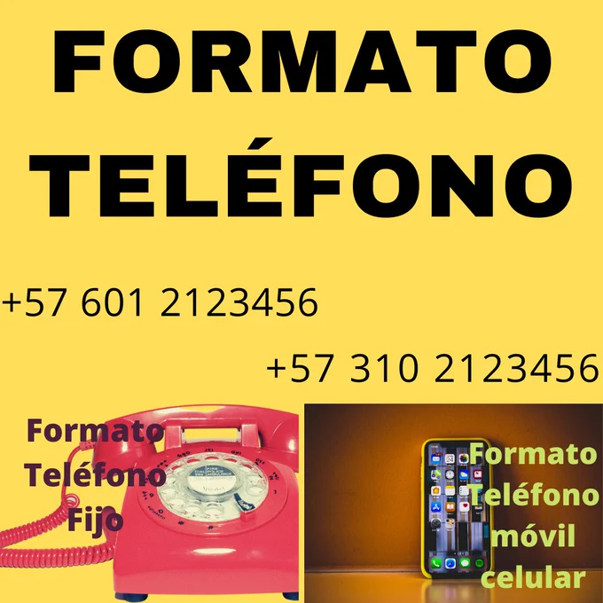 Ejemplos de formato de número telefónico para Colombia