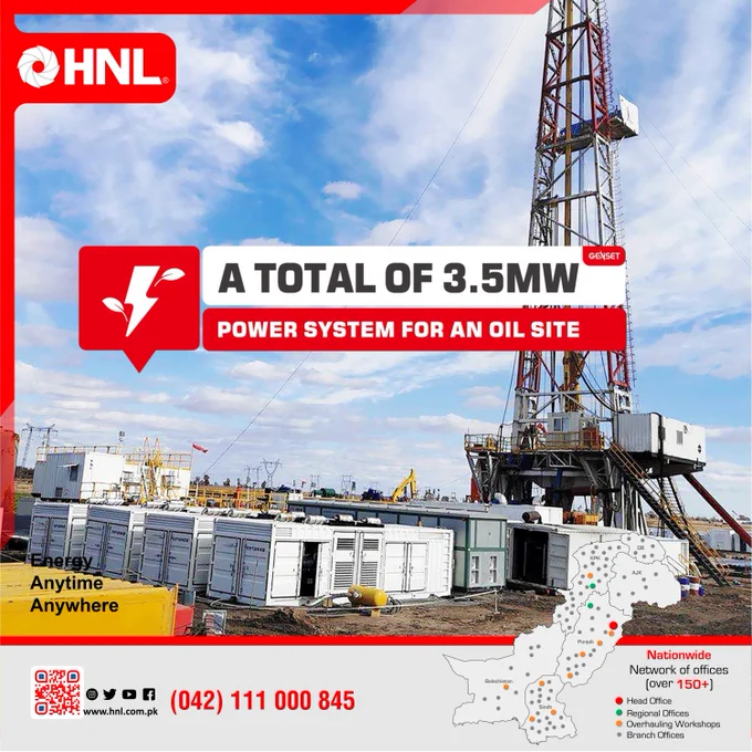 Power generation system for an oil site. Consisting of customized generators. The robustness and reliability of our #generators has led many oil companies to choose us to ensure the proper functioning of their #oilsite equipment and work.
For more information call us on 
 92-42-111-000-845

#HNL #HitechNetworks #Energy #Power #Solution #oilsite #Indstry #Industrial #Solution #Commercial #GlobalSolution #VersatileSolution 
