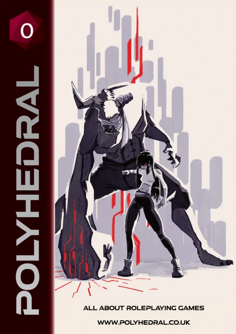 Image shows the cover for Issue 0 of Polyhedral, art by Zonked. Polyhedral will be a magazine all about roleplaying games.