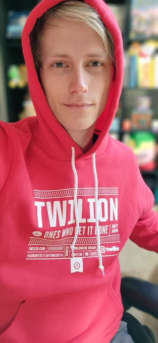 Niels wearing a red hoodie by Twilio