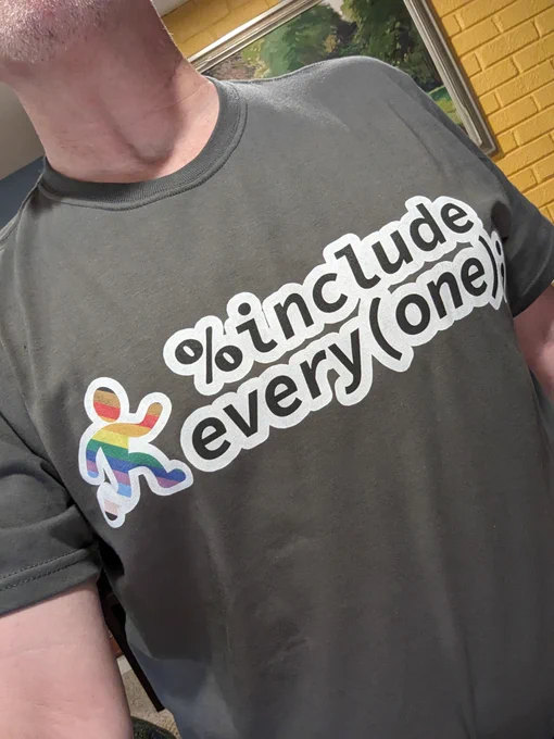 %include every(one); on a shirt