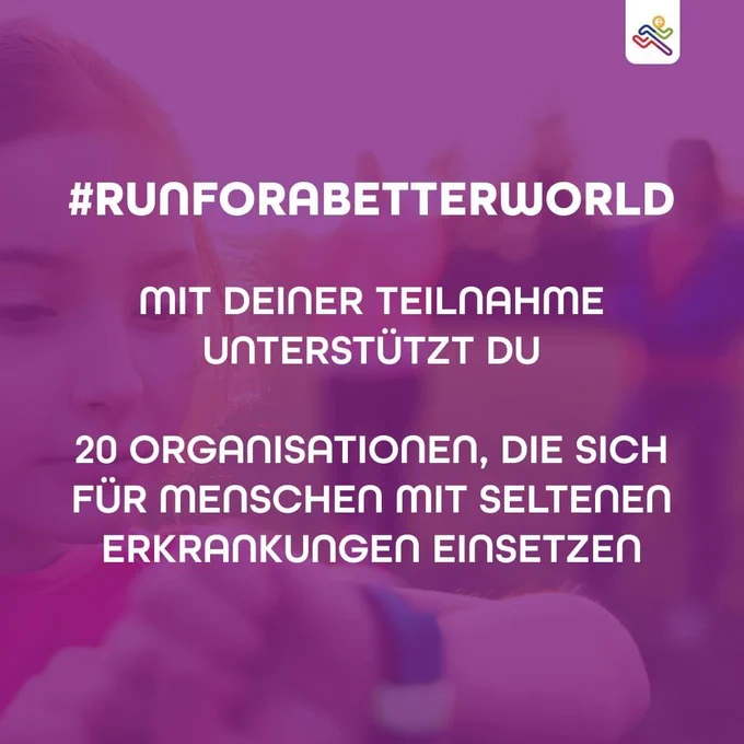 #runforabetterworld

Mit deiner Teilnahme unterstützt du

20 Organisationen, die sich für Menschen mit seltenen Erkrankungen einsetzen