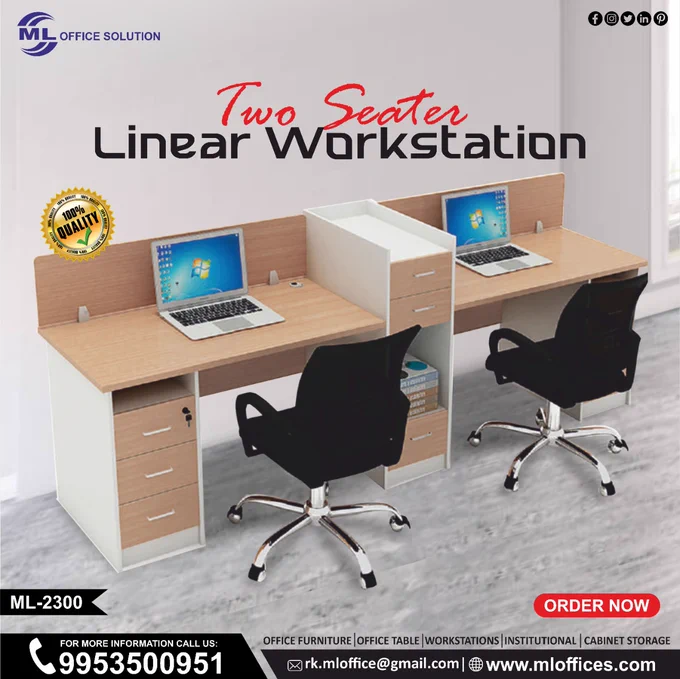 Two Seater Linear Workstation