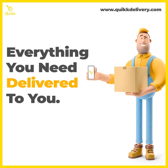 Quikk delivers everything you need right to your doorstep from groceries to medicines.

We’ve 24*7 deliveries available for all your special needs to make your life more convenient.

Hurry up and get the delivery service you can always count on.

Your In One Delivery Service Partner: "Quikk Delivery" Is Here & Live, currently in Noida & Gaur City.

Download our app from the play store
Install the app now.
https://lnkd.in/fEdtpCq...

Follow Us
 https://lnkd.in/duCg3NkW
 https://lnkd.in/dvWsERbP
 https://lnkd.in/dJHP_YKf

#doorstepdelivery #localfood #foodonline #instantfood #orderonline #foodonthego #gooddeals #foodie #essentialdelivery #essentialdelivery #quickdeliveryservice #samedaydelivery #fastdelivery #trust #allessentials #fastest #quickdelivery #nomorewaiting #doorstepdelivery #Noida #ontimedelivery