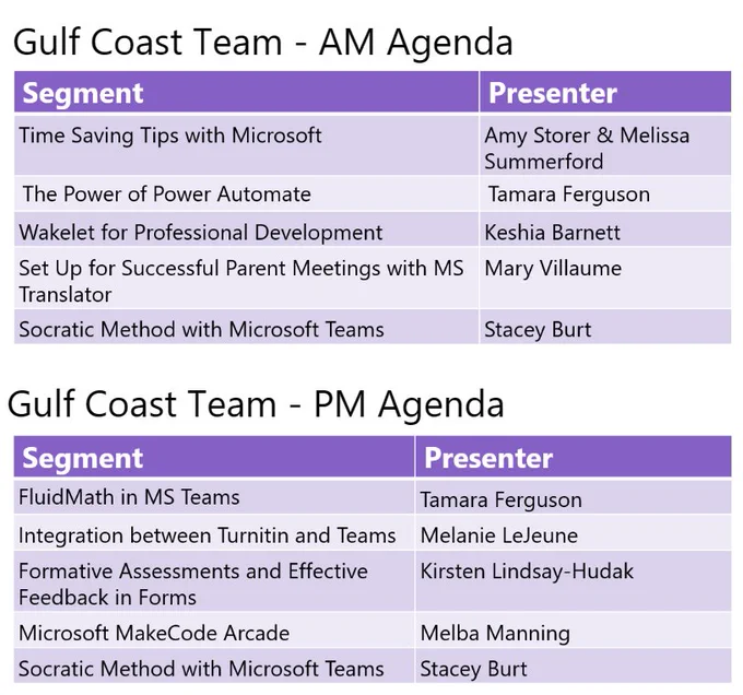 Community call schedule agenda