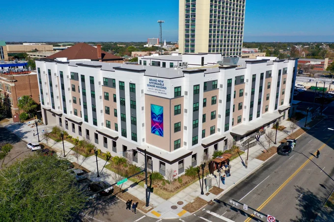 ashley square apartments from a drone