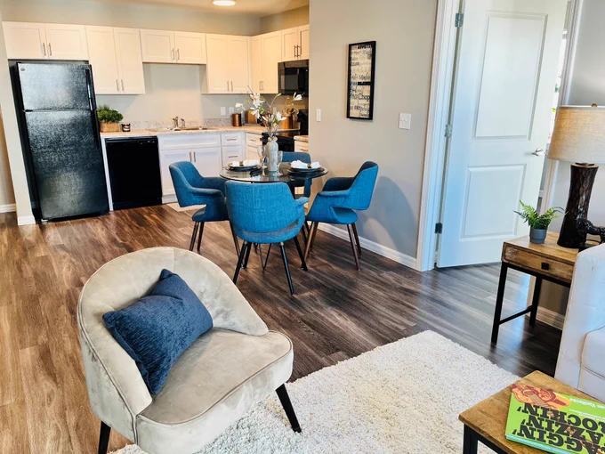 inside of a 2 bedroom apartment at ashley square