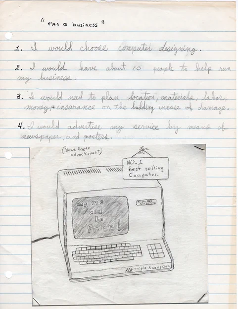 My 6th grade business plan and accompanying magazine advert.