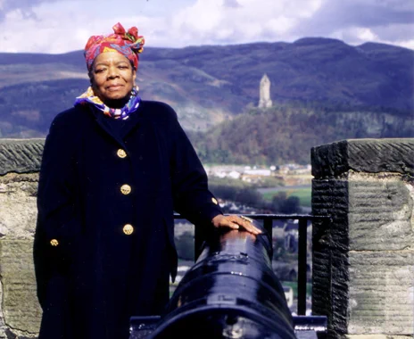 Photograph of Maya Angelou at Stirling Castle.