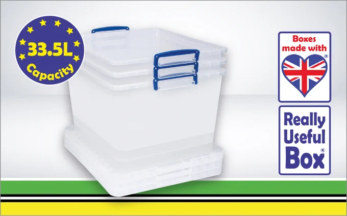 33.5 Litre Nestable Really Useful Box (3-Pack)