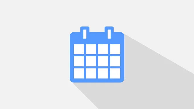 Image d'un calendrier bleu sur blanc et ne contenant aucune date. Le calendrier est au centre de l’image.