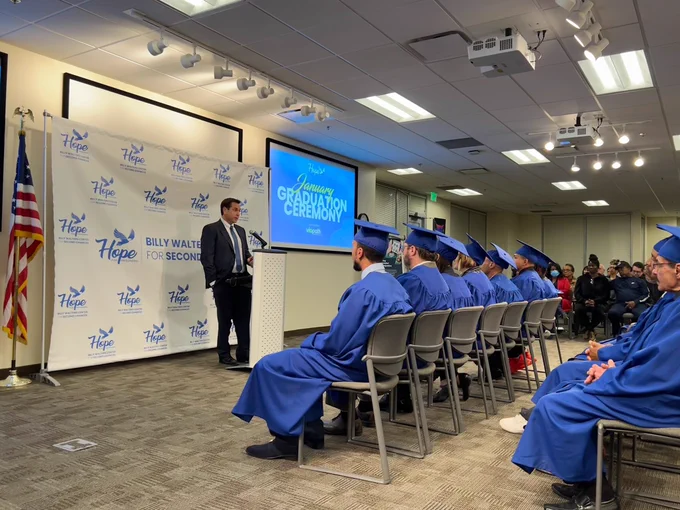 Secretary Aguilar speaks to graduates