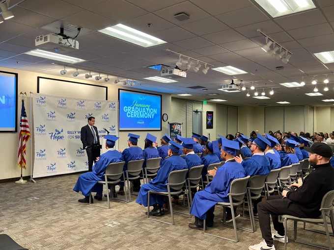 Secretary Aguilar speaks to graduates