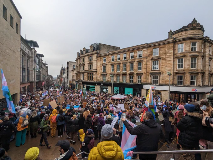 Hundreds of protesters 