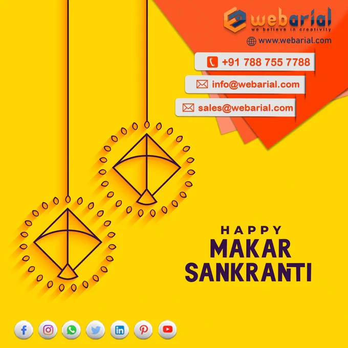 Happy Makar Sankranti

Visit: https://webarial.com

Touch with us: 
https://www.facebook.com/webarial.pvt.ltd
https://www.instagram.com/webarial.pvt.ltd/
https://www.linkedin.com/company/webarial-pvt-ltd
https://twitter.com/webarial
https://in.pinterest.com/webarial/
https://medium.com/@webarial

WhatsApp: 0788 755 7788

#websitedesigning #websiteservices #websitecomingsoon #website_designing #websiteredesigning #websitecreation #websitemarketing #websitedesigns #websitedesigners #websiteredesign #visitourwebsite #websitemaker #websitebuilding #landingpages #webdesigntrends 
#websitedesignanddevelopment #website_development #websitedevelopmentcompany #specialoffer #designgraphics 
#digitalmediamarketing #digital_marketing #business #seo
#webarial #makarsankranti #makarsankranti2023 #makarsankrantispecial
