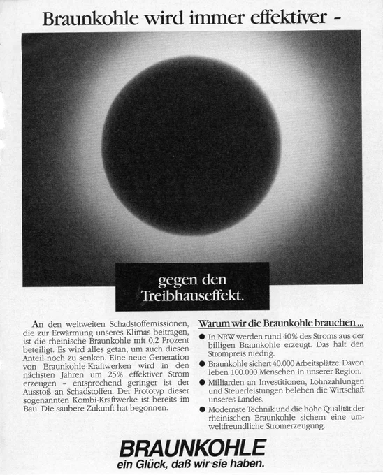 Braunkohlewerbung in den 1980ern