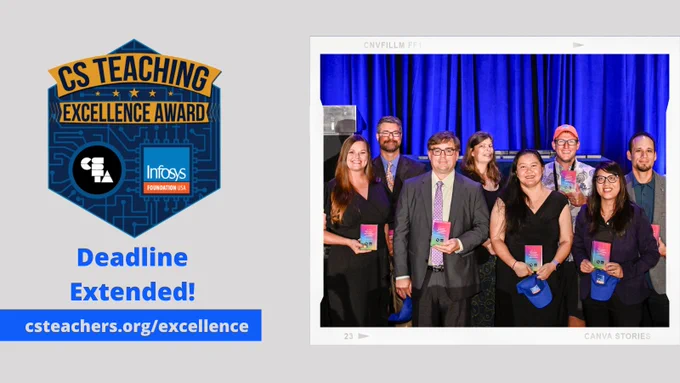 2022 CS Teaching Excellence Award Winners pose with their trophies.