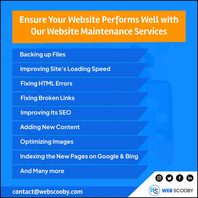 Website maintenance services by Webscooby