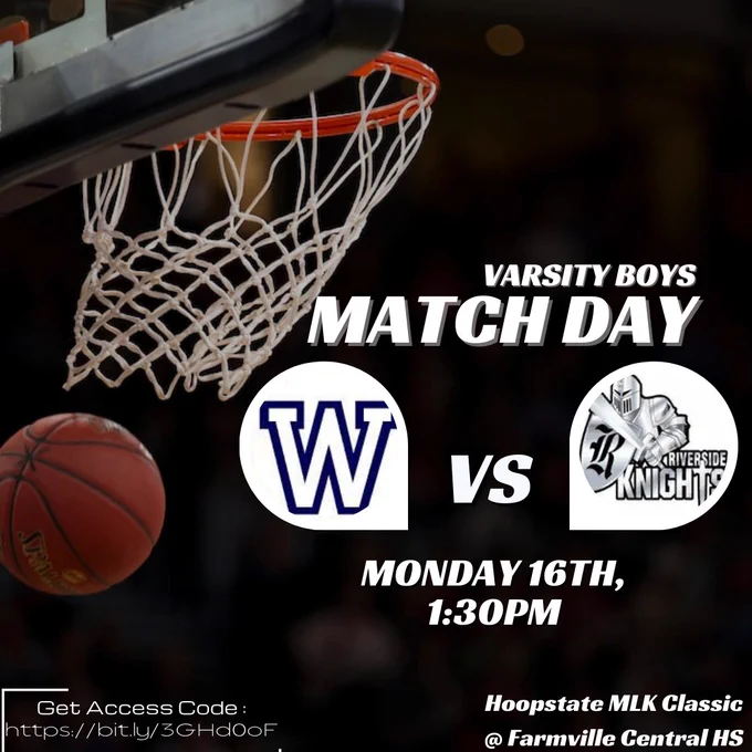 1:30PM Riverside-Martin High School vs Washington High School | WATCH LIVE 
Washington Riverside-Martin
Pam Pack
7-9
Knights
9-5
The Riverside-Martin (Williamston, NC) varsity basketball team has a neutral non-conference game vs. Washington (NC) on Monday, January 16 @ 1:30p.