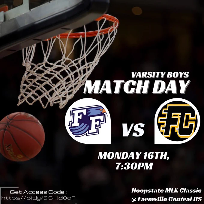 7:30PM Farmville Central High School vs First Flight High School | WATCH LIVE 
First Flight Farmville Central
Nighthawks
7-6
Jaguars
14-1
The Farmville Central (Farmville, NC) varsity basketball team has a home non-conference game vs. First Flight (Kill Devil Hills, NC) on Monday, January 16 @ 7:30p.