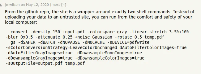From the github repo, the site is a wrapper around exactly two shell commands. Instead of uploading your data to an untrusted site, you can run from the comfort and safety of your local computer:

A long command line statement