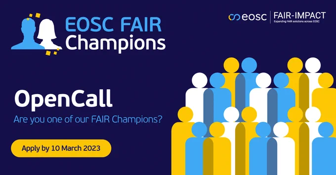 The Open Call for EOSC FAIR Champions is live!