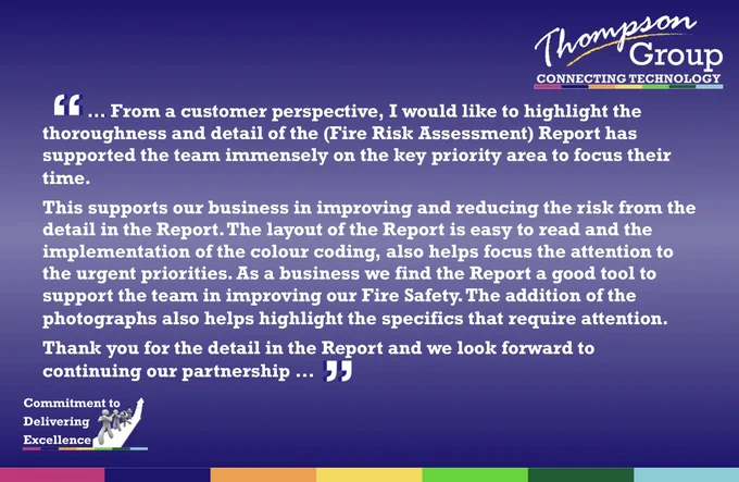 It's always great to receive positive feedback about the work that our fantastic teams deliver on a daily basis; but it's also nice to receive such positive feedback about our bespoke Fire Risk Assessment reporting software and the benefits that the final reports deliver for our clients.  #FireSafety #TeamThompson #LifeSafety #KeepingPeopleSafe #BlkCountryHour