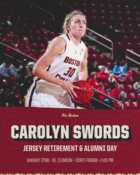 Carolyn Swords jersey retirement graphic