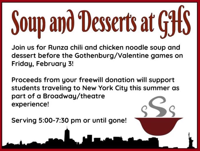 Soup & Desserts at GHS