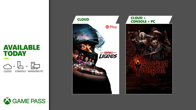 GRID Legends and Darkest Dungeon are available today with Xbox Game Pass.
