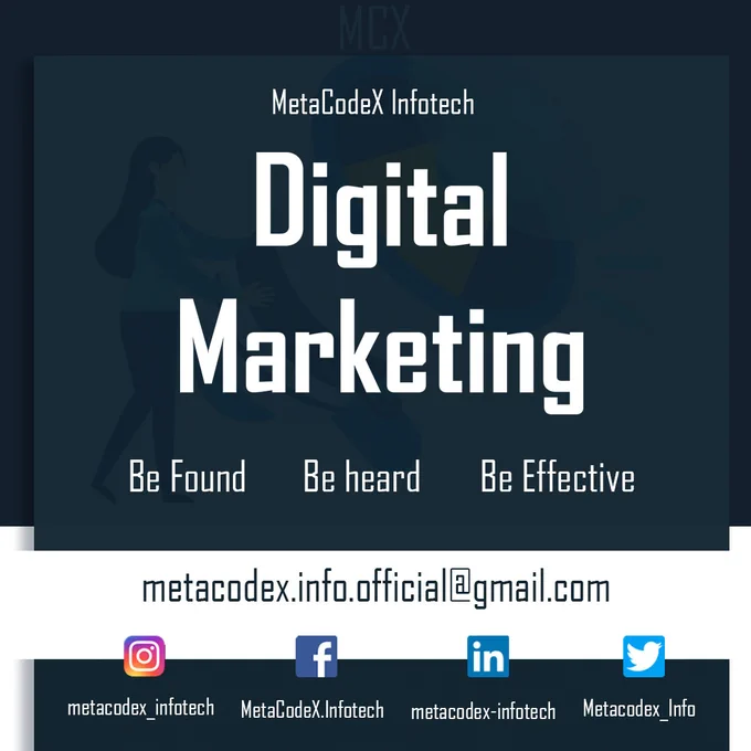 Make sure you stay ahead of the curve when it comes to digital marketing!
We specialize in digital marketing! Taking your online presence to the next level is what we do best!
With MCX, you will enjoy disruptive digital transformation using the latest technology.
#digitalmarketing #digitalmarketingagency #socialmedia #seoservices #webapplicationdevelopment #programmers #webdevelopment #webdesign #Wordpess #Bitcoin #cryptocurrency #Blockchain #India #Usa #NewYork #Uk #Australia #Canada #Singapore #Malaysia #China #Germany #websitedeveloper #socialmediamarketer #graphicdesigner #uiuxdesign #mobileappdesigner
