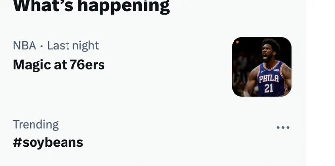 Soybeans trending on Twitter.