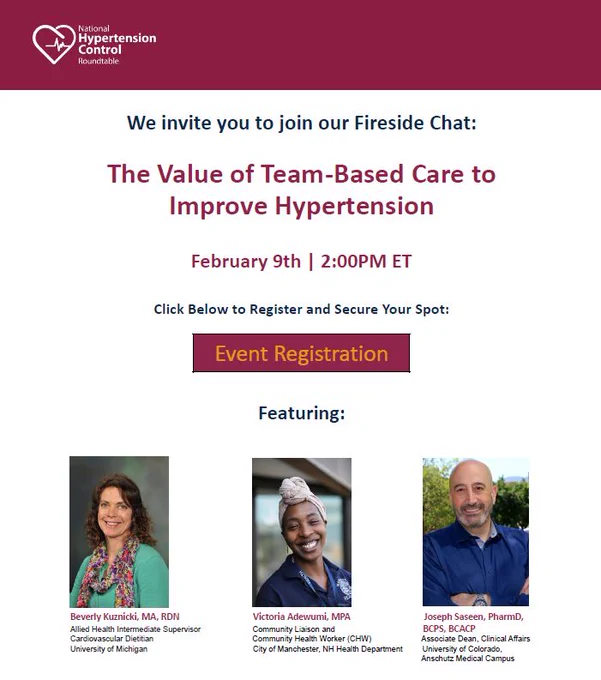 Flyer for Feb 9 webinar featuring three headshots of the speakers.