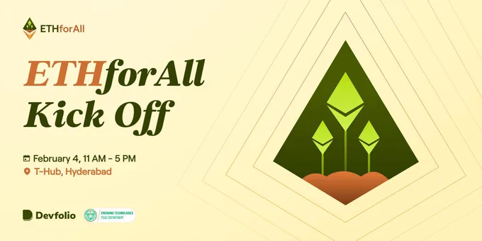 The 1st Cohort of Telangana's Web3 Regulatory Sandbox will be announced on 4th February 2023 during the ETHforAll event at T-Hub, Hyderabad.

ETHForAll 2023 is a first-of-its-kind online hackathon focused on public goods and governance in collaboration with the Government of Telangana. It aims to unite a community of builders who have the vision to build for a more positive-sum future. ETHForAll Hackathon aims to shine the spotlight on products/services that leverage blockchain protocols to solve for the greater good.
