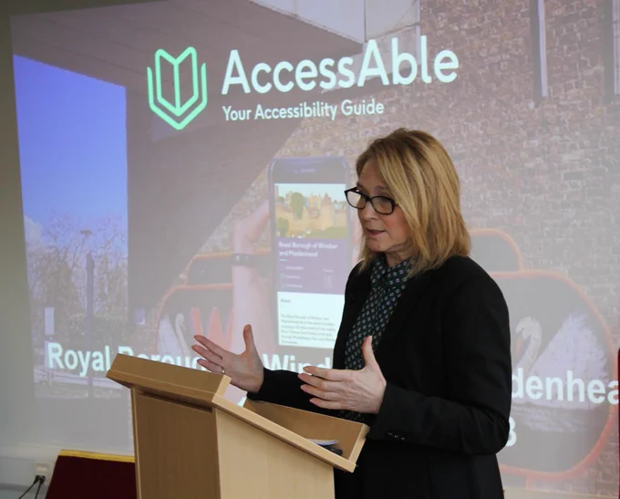 Julia White speaking at the launch