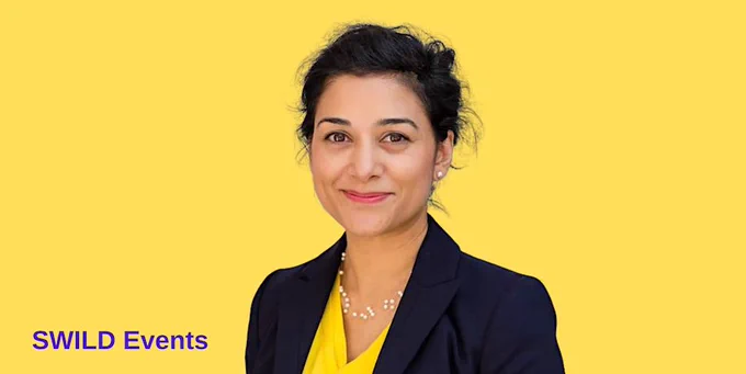 Rashmi Mathew head and shoulders photograph on a yellow background.