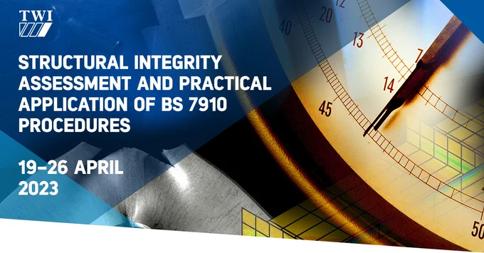 Do you know how to use Structural Integrity Assessment and Practical Application of #BS7910 Procedures?

Our unique course developed by TWI experts, Adrienne Barnes, Carol Johnston, Yin Jin Janin, Charles Schneider, Matthew Haslett, and Rob Kulka, is designed to equip you with the knowledge and skills needed to assess structural integrity.

With the help of our training, you will feel empowered to assess structural integrity with BS 7910 procedures.