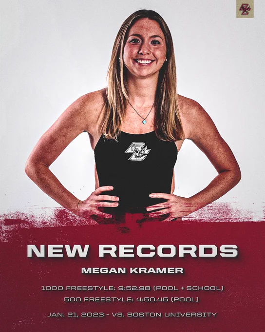 Megan Kramer new pool   school records graphic
