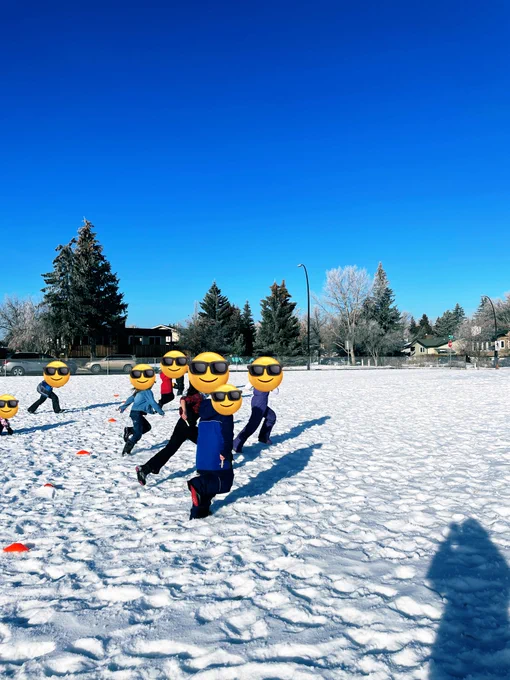 Students playing the traditional Blackfoot game called Run and Scream. Teaching them tolerance and patience while building lung capacity all at the same time.