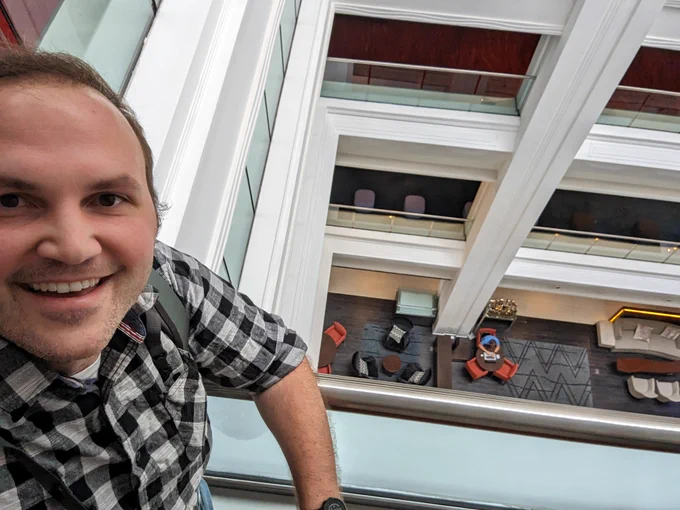 Selfie with flutter legend Eric Windmill